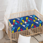 Doodle Shark Pattern Print Baby Crib Sheet