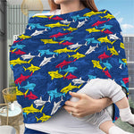 Doodle Shark Pattern Print Baby Seat Cover