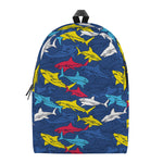 Doodle Shark Pattern Print Backpack