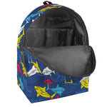 Doodle Shark Pattern Print Backpack