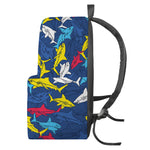 Doodle Shark Pattern Print Backpack