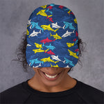 Doodle Shark Pattern Print Baseball Cap