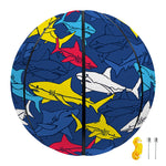 Doodle Shark Pattern Print Basketball