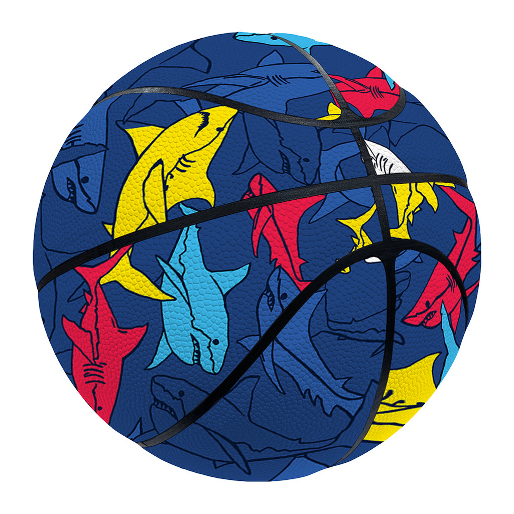 Doodle Shark Pattern Print Basketball