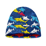 Doodle Shark Pattern Print Beanie