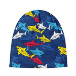 Doodle Shark Pattern Print Beanie