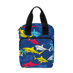 Doodle Shark Pattern Print Bible Tote Bag