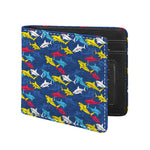 Doodle Shark Pattern Print Bifold Wallet