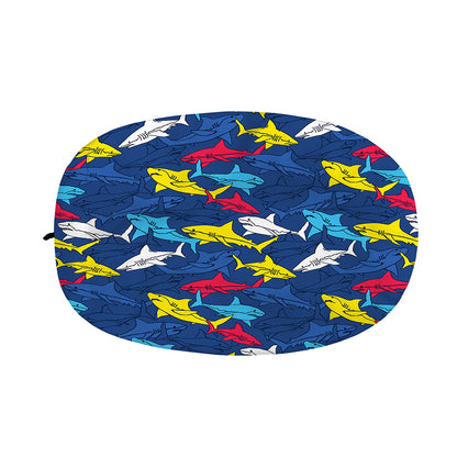 Doodle Shark Pattern Print Car Side Mirror Covers
