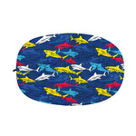 Doodle Shark Pattern Print Car Side Mirror Covers