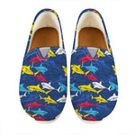 Doodle Shark Pattern Print Casual Shoes