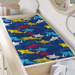 Doodle Shark Pattern Print Changing Pad Cover