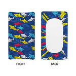 Doodle Shark Pattern Print Changing Pad Cover