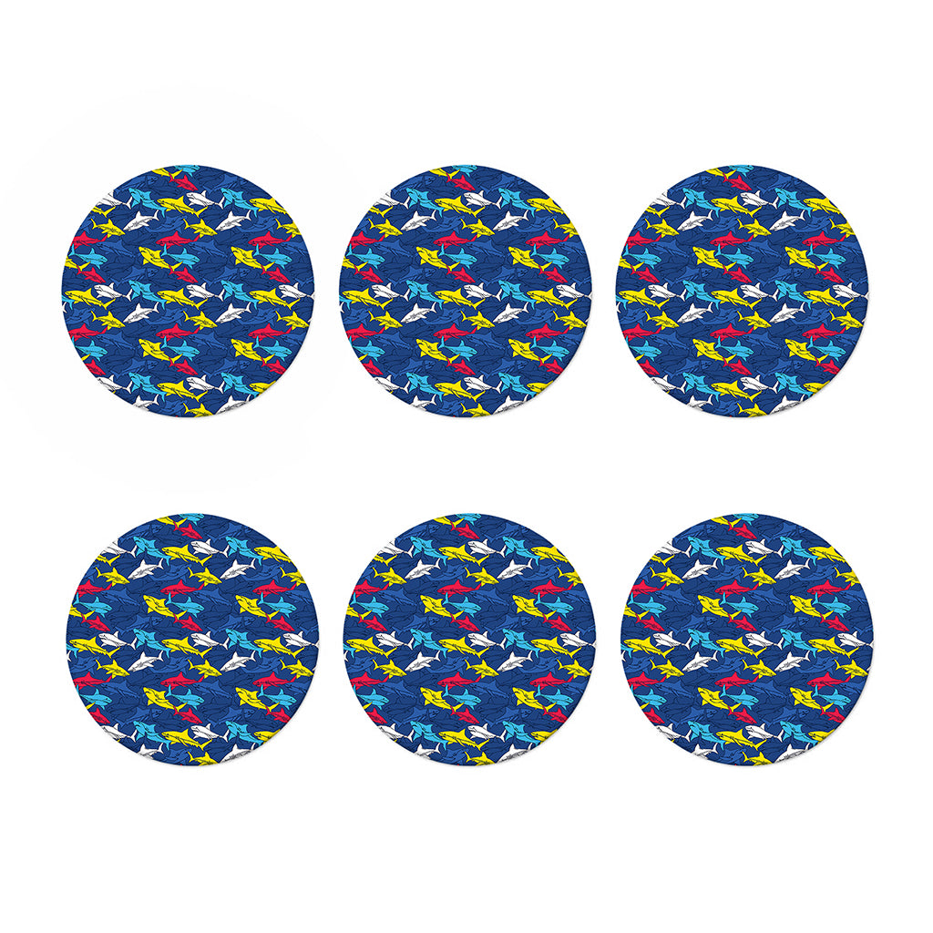 Doodle Shark Pattern Print Coaster Set