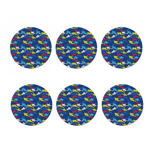 Doodle Shark Pattern Print Coaster Set