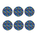 Doodle Shark Pattern Print Coaster Set