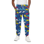 Doodle Shark Pattern Print Cotton Pants
