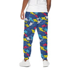 Doodle Shark Pattern Print Cotton Pants