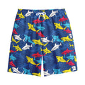 Doodle Shark Pattern Print Cotton Shorts