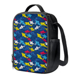 Doodle Shark Pattern Print Crossbody Lunch Bag