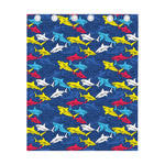 Doodle Shark Pattern Print Curtain