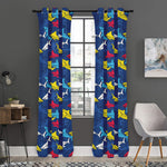 Doodle Shark Pattern Print Curtain