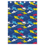 Doodle Shark Pattern Print Curtain