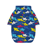 Doodle Shark Pattern Print Dog Zip Up Hoodie