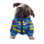 Doodle Shark Pattern Print Dog Zip Up Jacket