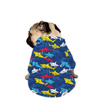 Doodle Shark Pattern Print Dog Zip Up Jacket