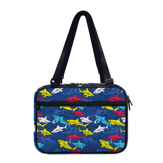 Doodle Shark Pattern Print Double Strap Bible Bag
