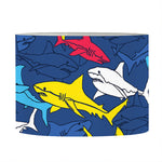 Doodle Shark Pattern Print Drum Lamp Shade