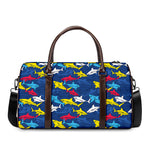 Doodle Shark Pattern Print Duffle Bag