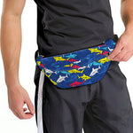 Doodle Shark Pattern Print Fanny Pack