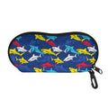 Doodle Shark Pattern Print Glasses Case