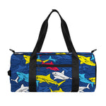 Doodle Shark Pattern Print Gym Bag