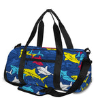 Doodle Shark Pattern Print Gym Bag