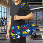 Doodle Shark Pattern Print Gym Bag