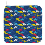 Doodle Shark Pattern Print Hand Towel