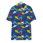 Doodle Shark Pattern Print Hawaiian Shirt