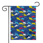Doodle Shark Pattern Print House Flag