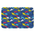 Doodle Shark Pattern Print Indoor Door Mat