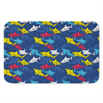 Doodle Shark Pattern Print Indoor Door Mat