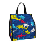 Doodle Shark Pattern Print Insulated Lunch Tote