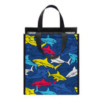 Doodle Shark Pattern Print Insulated Lunch Tote