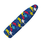 Doodle Shark Pattern Print Ironing Board Cover