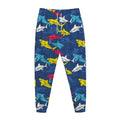 Doodle Shark Pattern Print Jogger Pants