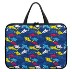 Doodle Shark Pattern Print Laptop Sleeve With Handle