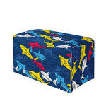 Doodle Shark Pattern Print Leather Tissue Box Cover