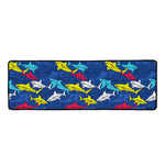 Doodle Shark Pattern Print Long Kitchen Mat